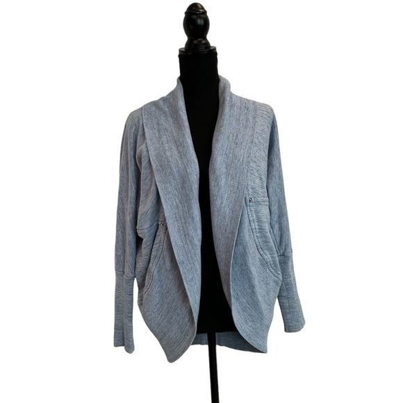 ARITZIA Wilfred Diderot Cocoon blue open front circle cardigan Sz S - Picture 1 of 9
